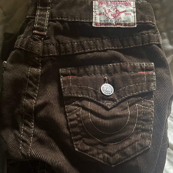 Y2K True Religion Flare Brown Corduroys 26 - Picture 1 of 9